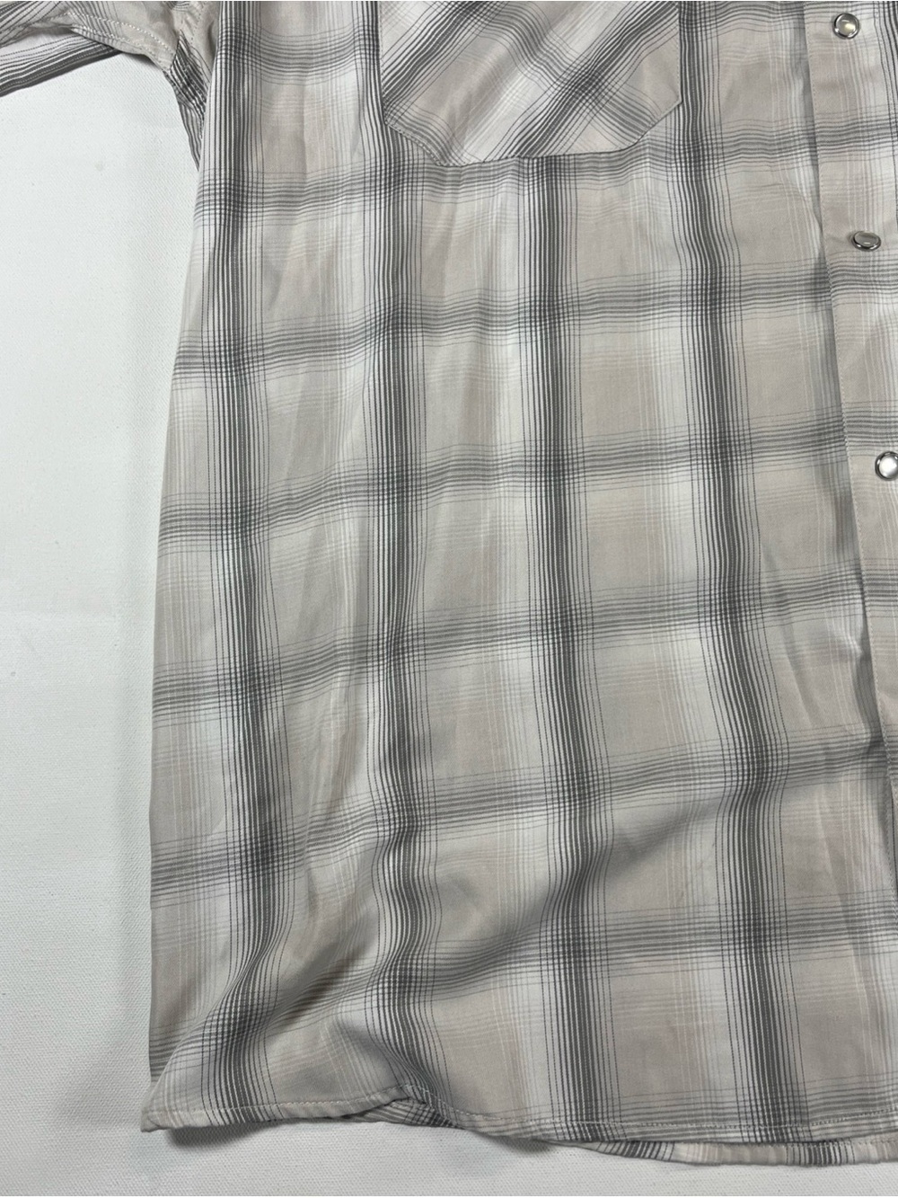 Dixxon Montana Short Sleeve Shirt Pearl Snap Gray Plaid Bamboo Men’s 3XL - Picture 4 of 15